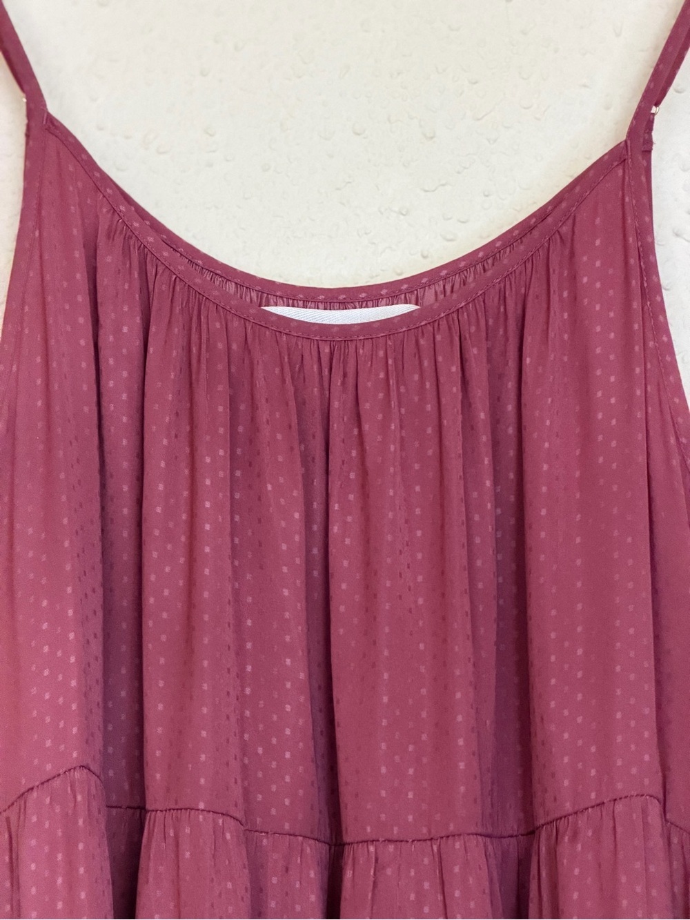 Saltwater LUXE | Cline Tank Midi Dress Mulberry Swiss Dot Maxi Dress - Size XL - Picture 3 of 5